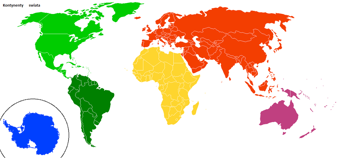 Mapa Kontynenty